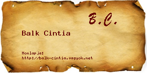 Balk Cintia névjegykártya